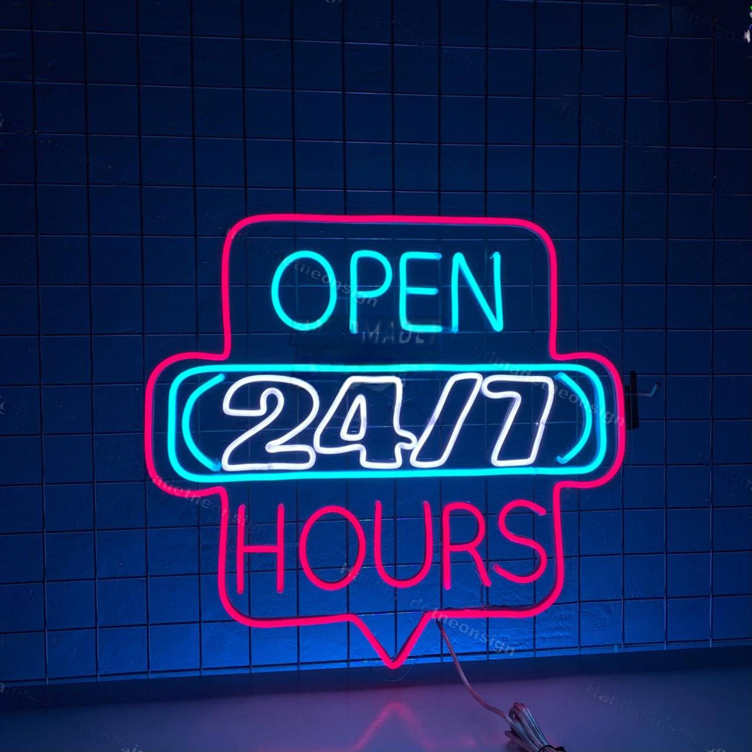 Open 247 Neon Decor For Store Shop Coffee Shop Wall Art | Shineneon