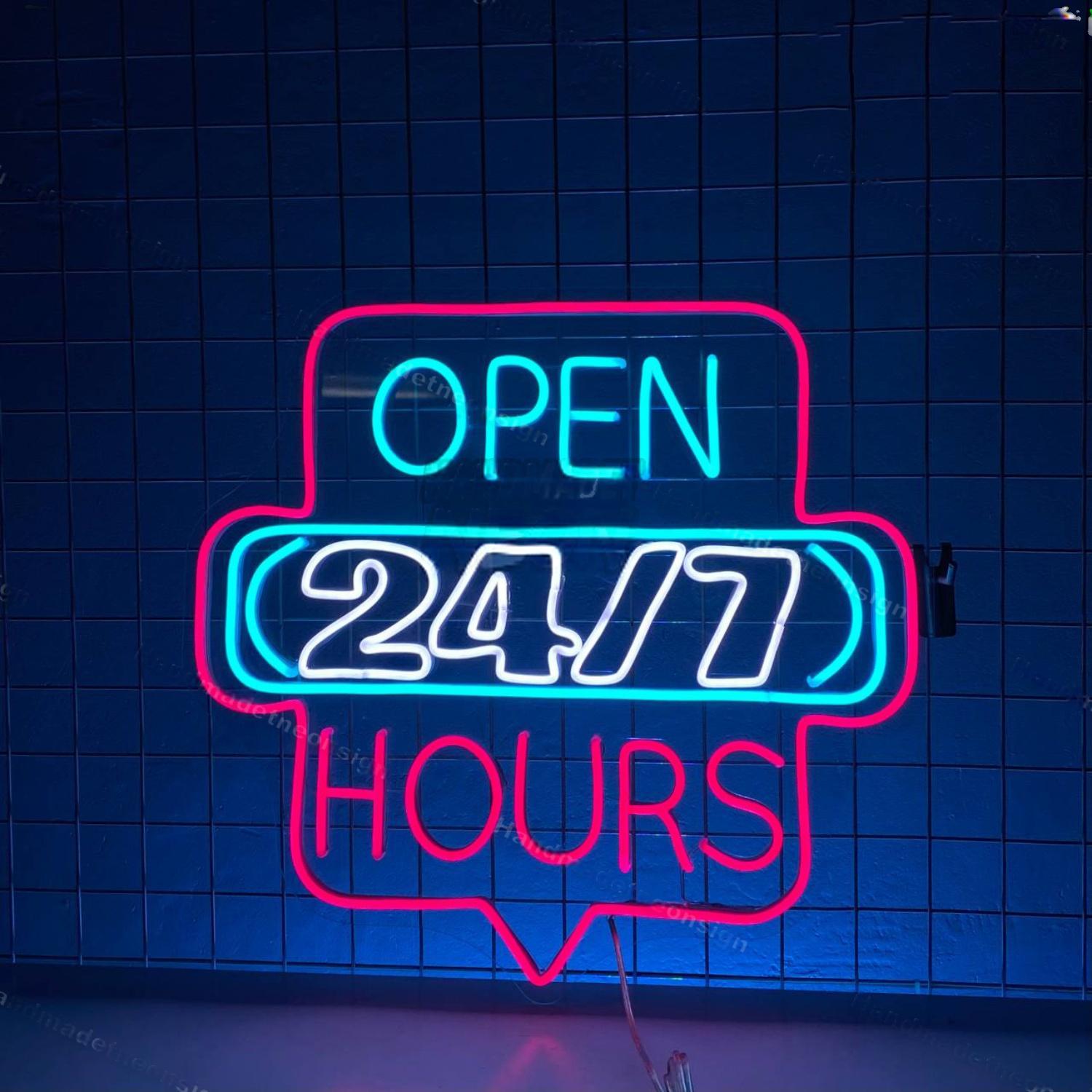 Open 247 Neon Decor For Store Shop Coffee Shop Wall Art | Shineneon
