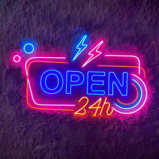 Open 24H Led Sign Vertical Open Led Sign Wall Decor