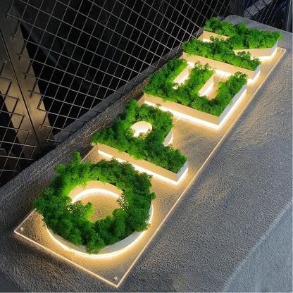 Open 3D Moss Letter Sign - Shineneon