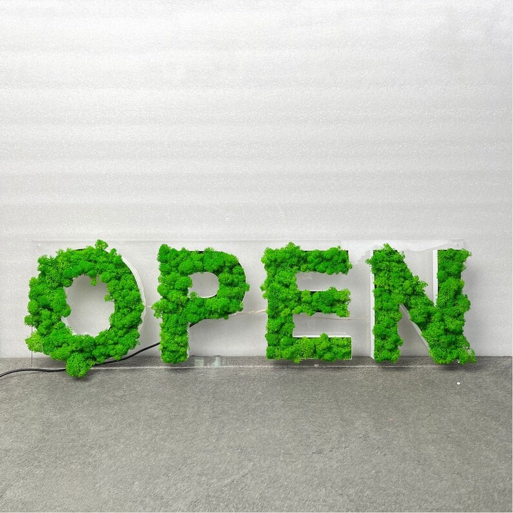 Open 3D Moss Letter Sign - Shineneon