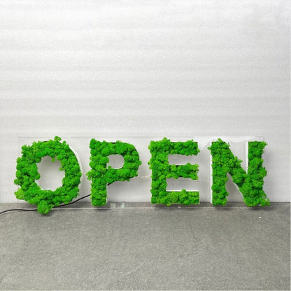Open 3D Moss Letter Sign - Shineneon