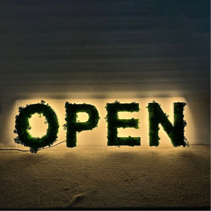 Open 3D Moss Letter Sign - Shineneon
