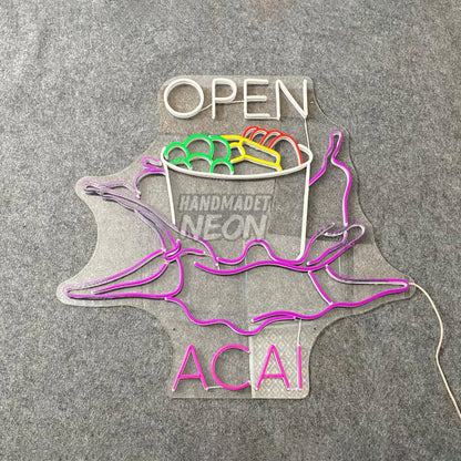 Open Acai Bowl Led Neon Sign Food Wall Art Decor | Shineneon
