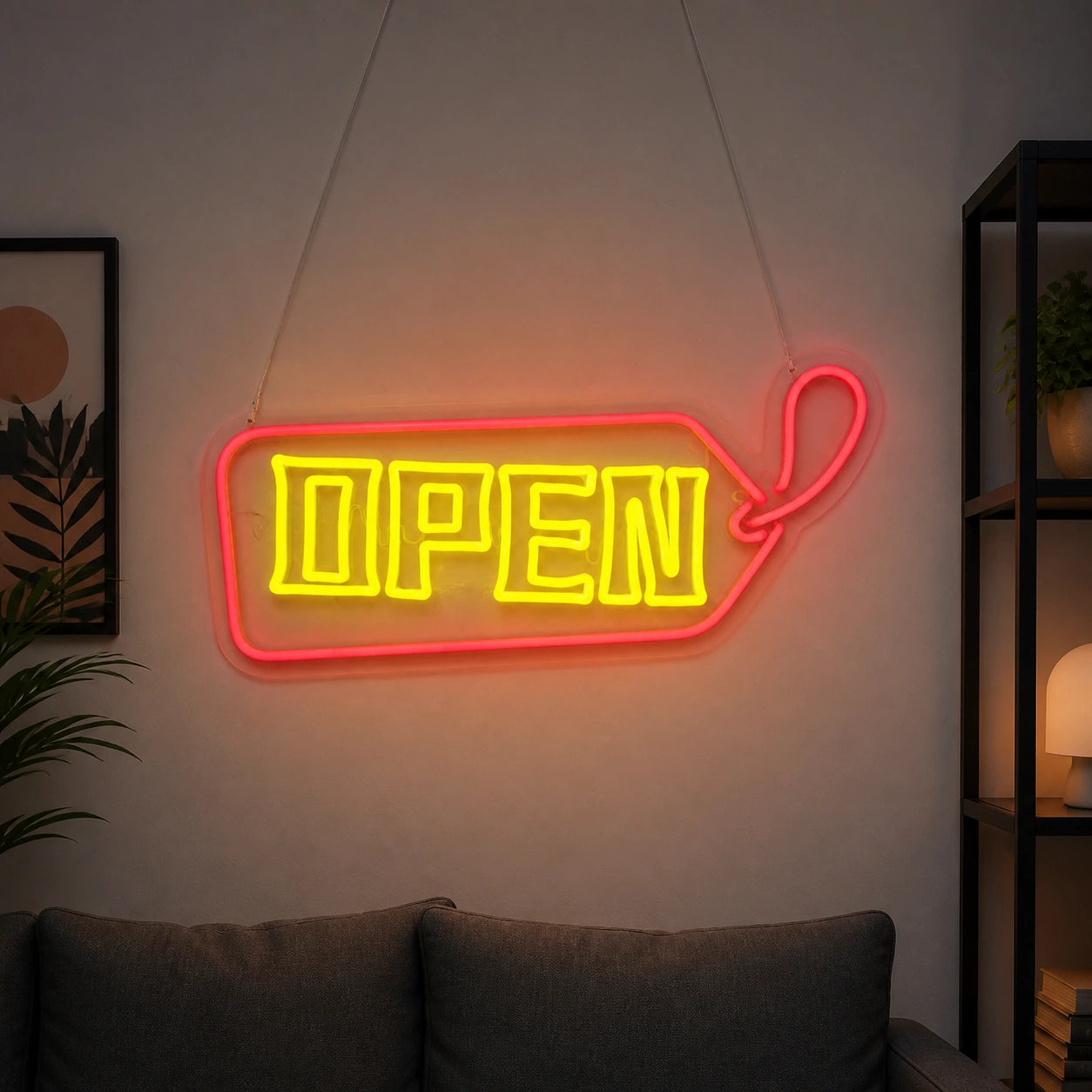 Open Arrow Tag Vintage LED Neon Sign size image