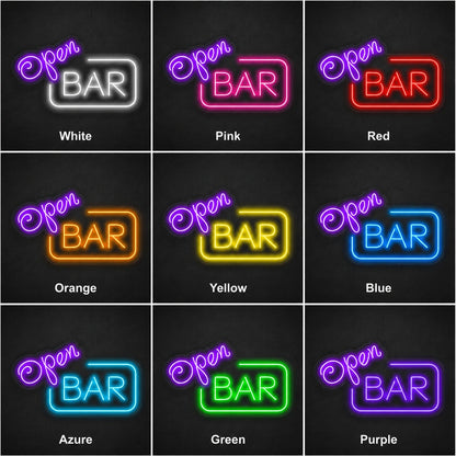 Open Bar Cheers Neon Sign LED Neon Sign color grid