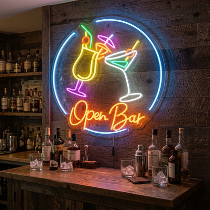 Open Bar LED Neon Sign Wall Neon Sign - 03 Real Lifestyle Scene