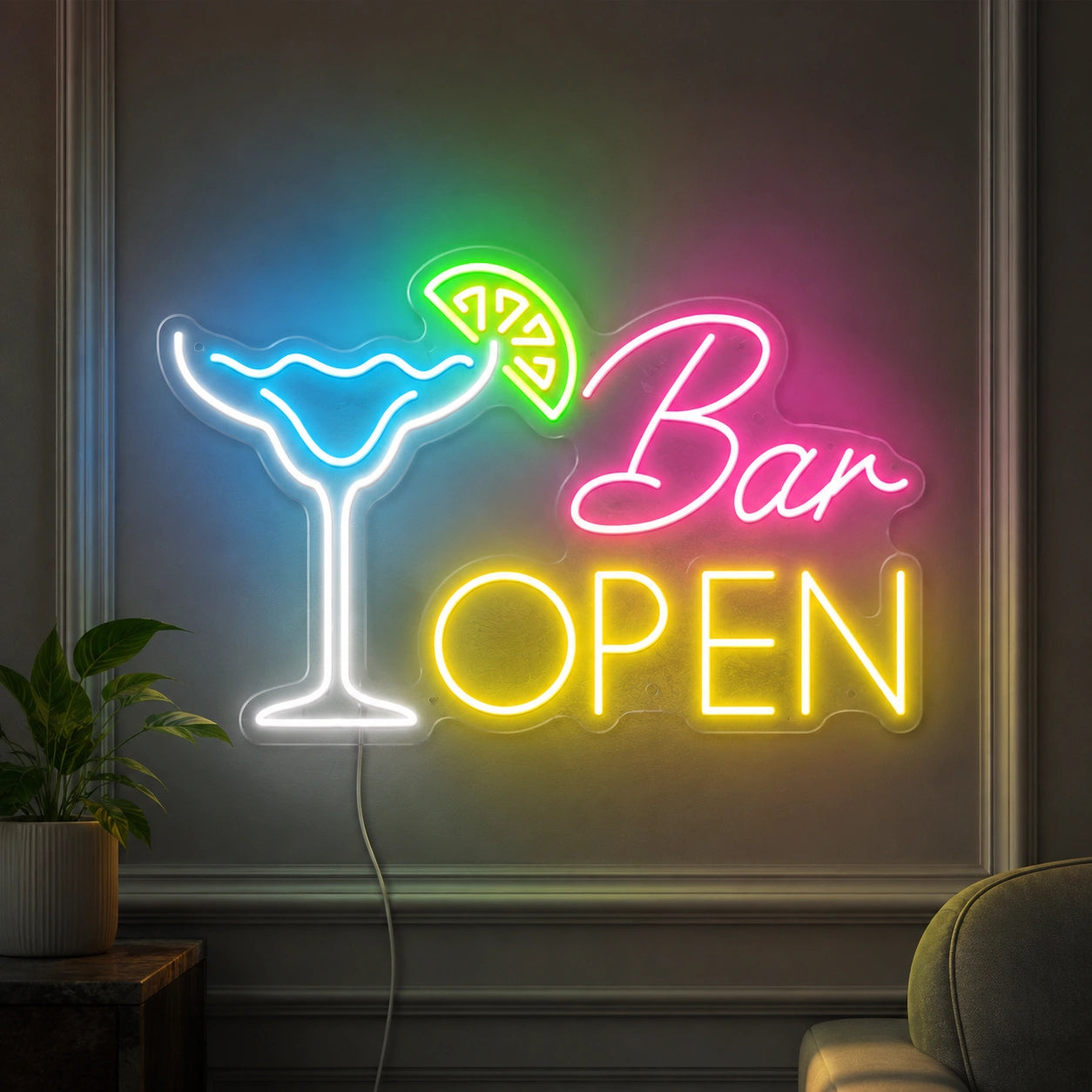 Open Bar Martini Neon Sign LED Neon Sign high-converting product image