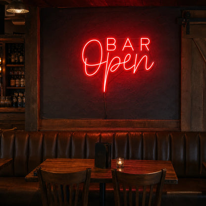 Open Bar Neon Sign LED Neon Sign real lifestyle scene