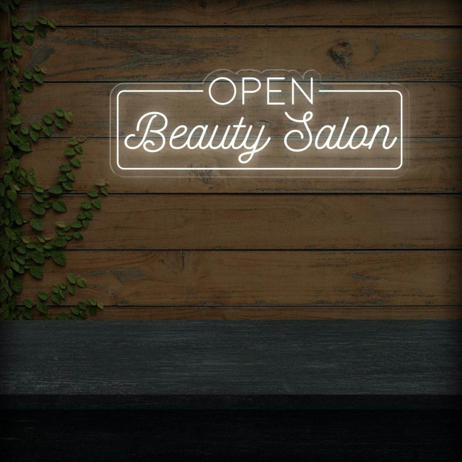 Open Beauty Salon Warm White Led Neon Sign Elegant Salon Entrance Decor | Shineneon