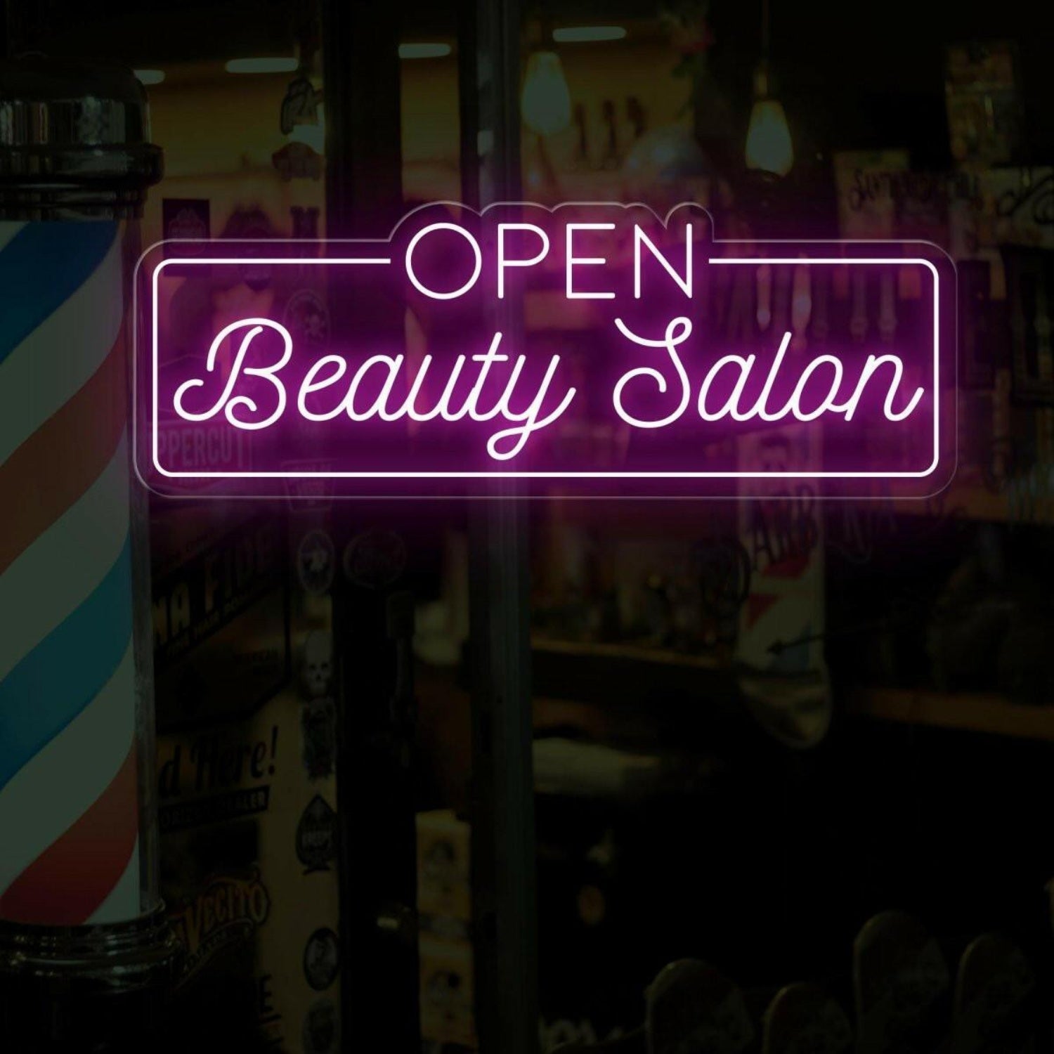 Open Beauty Salon Warm White Led Neon Sign Elegant Salon Entrance Decor | Shineneon