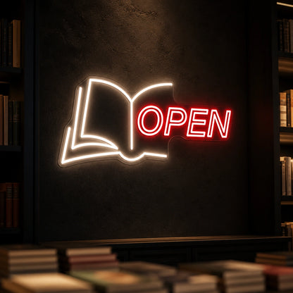 Open Book LED Neon Sign Garage Man Cave Neon Sign high-converting product image