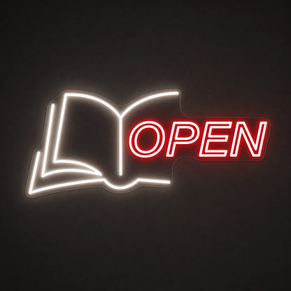 Open Book LED Neon Sign Garage Man Cave Neon Sign main product image