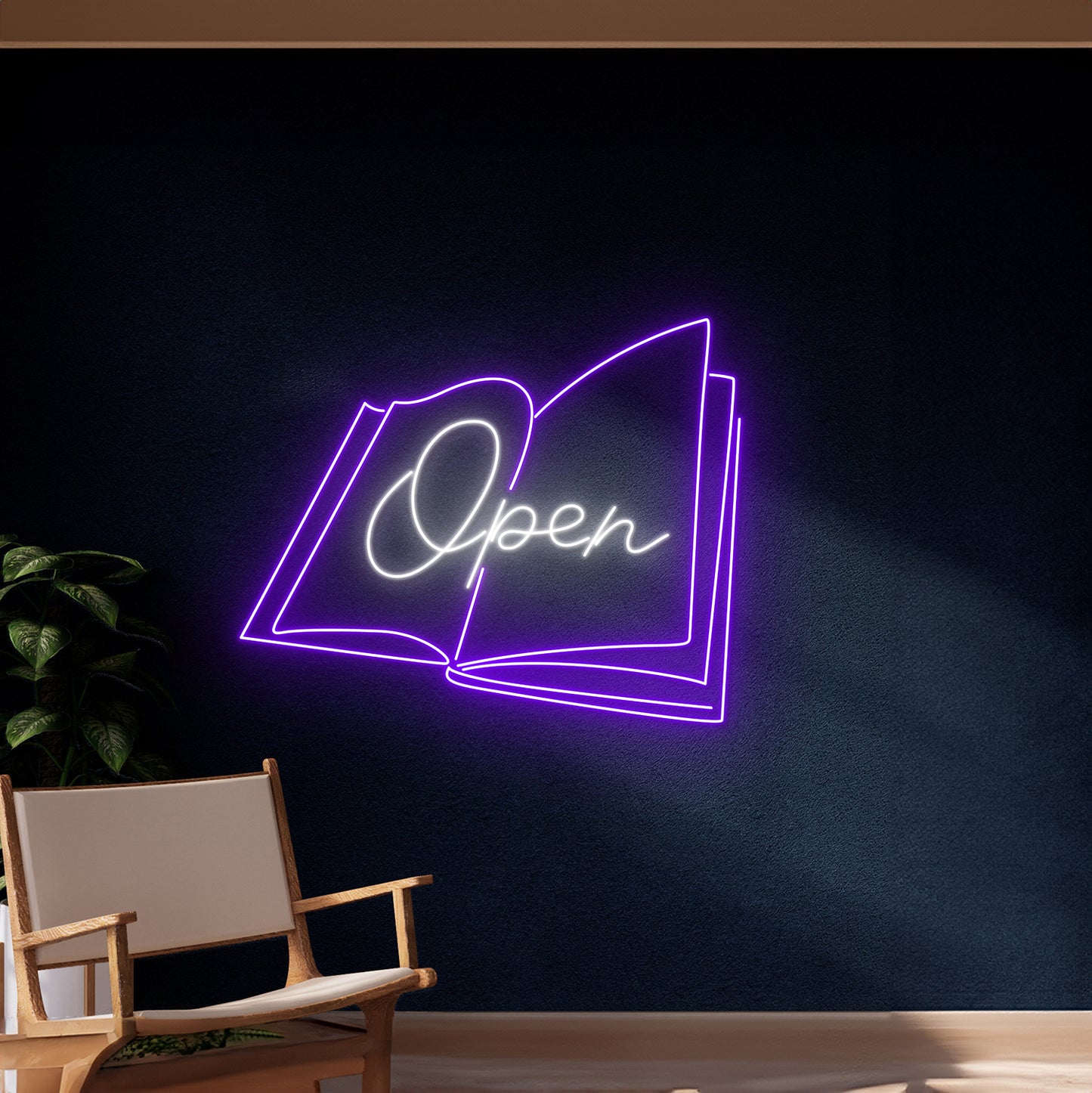 Open Book Neon Sign