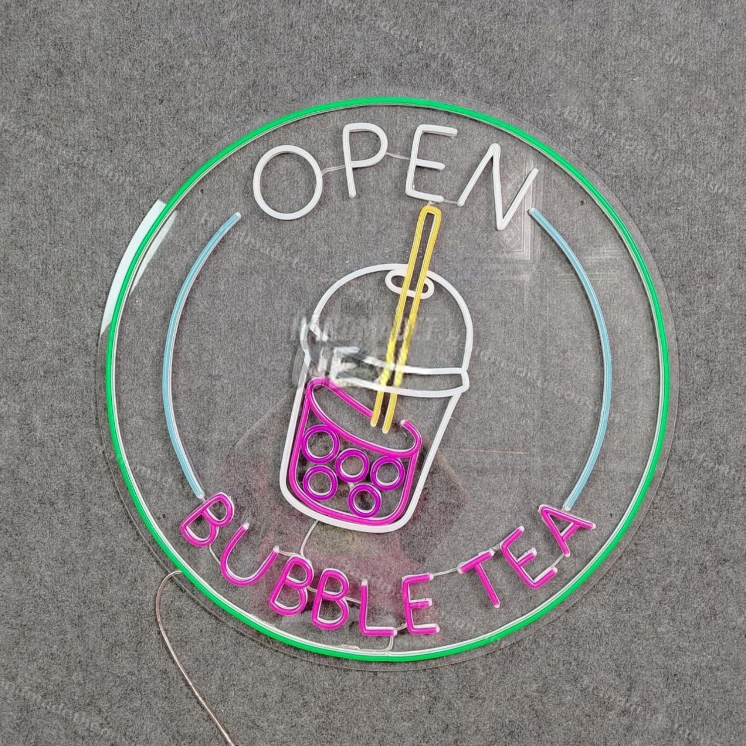 Open Bubble Tea Led Neon Sign Led Decor | Shineneon