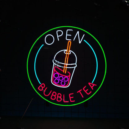 Open Bubble Tea Led Neon Sign Led Decor | Shineneon