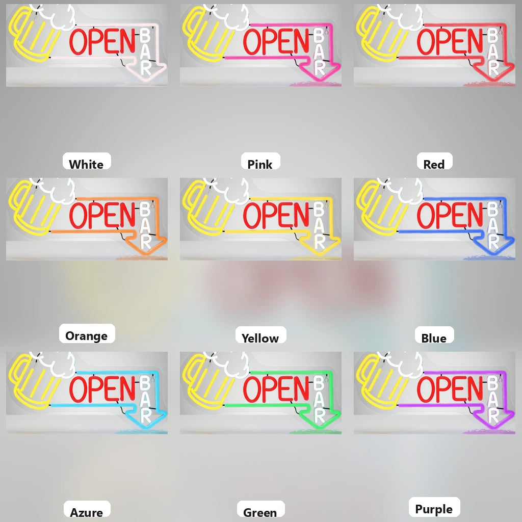 Open Business LED Neon Sign Business Sign Business Sign - 05 Color Grid