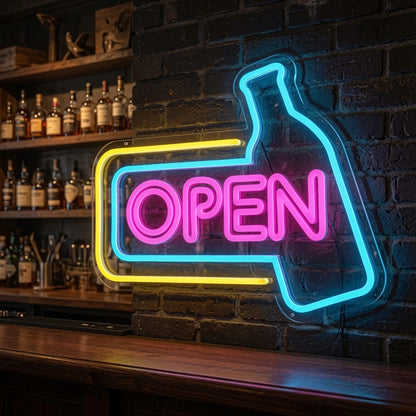 Open Business LED Neon Sign Wall Art Business Sign - 03 Real Lifestyle Scene