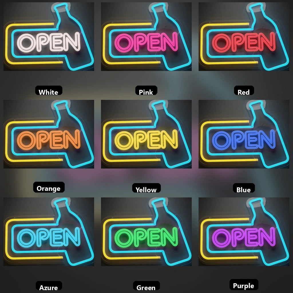 Open Business LED Neon Sign Wall Art Business Sign - 05 Color Grid