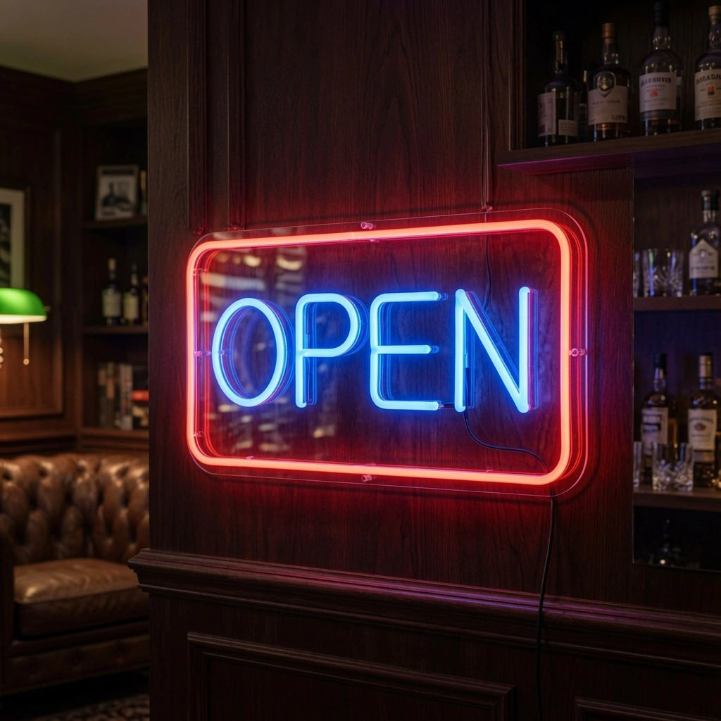 Open Business LED Neon Sign Wall Decor - 03 Real Lifestyle Scene