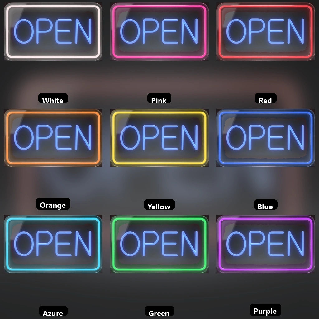 Open Business LED Neon Sign Wall Decor - 05 Color Grid