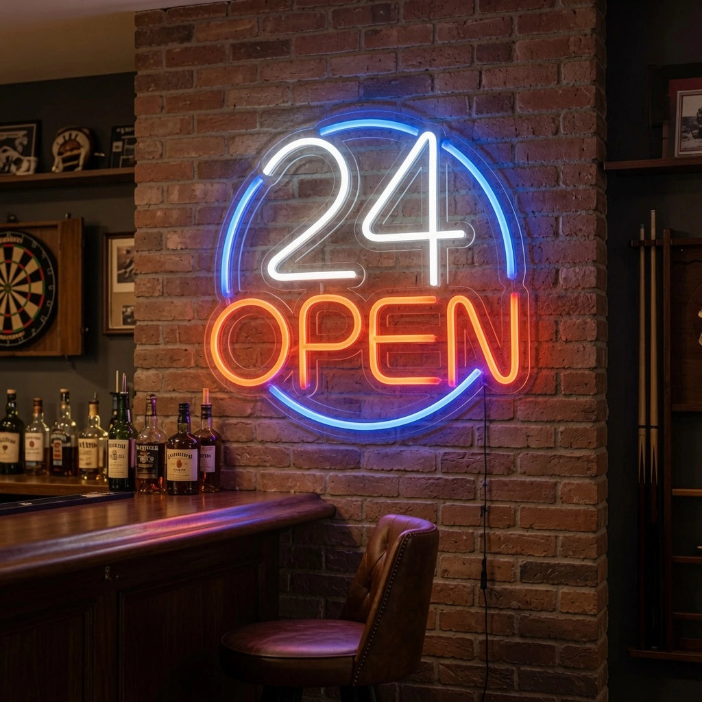 Open Business LED Neon Sign Wall Decor Wall Art - 03 Real Lifestyle Scene