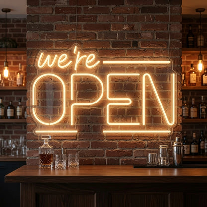 Open Business LED Neon Sign Wall Decor Wall Art Business Sign - 03 Real Lifestyle Scene