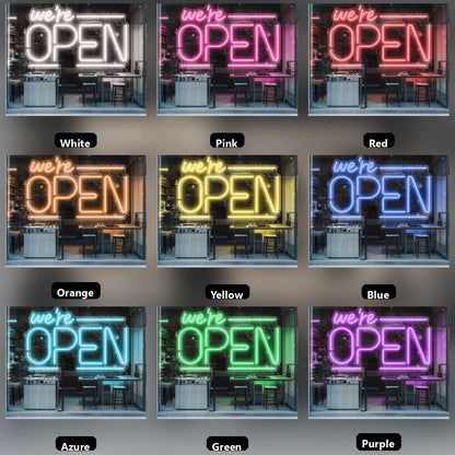 Open Business LED Neon Sign Wall Decor Wall Art Business Sign - 05 Color Grid