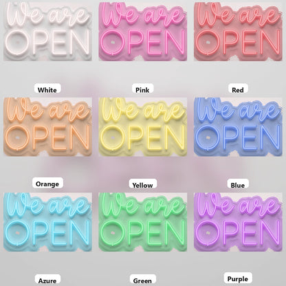 Open Business LED Neon Sign Wall Decor Wall Art Wall Art - 05 Color Grid