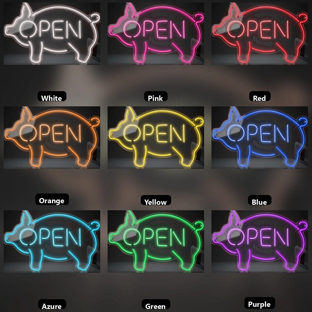 Open Cafe Wall Art LED Neon Sign - 05 Color Grid