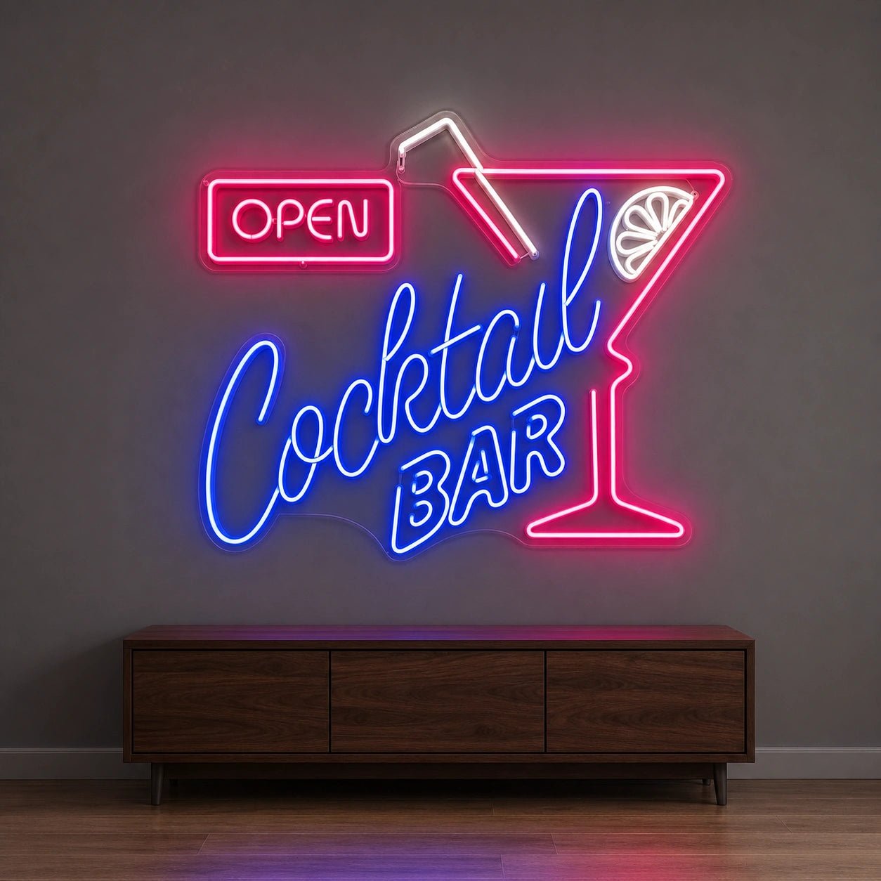 Open Cocktail Bar Man Cave LED Neon Sign - Shineneon