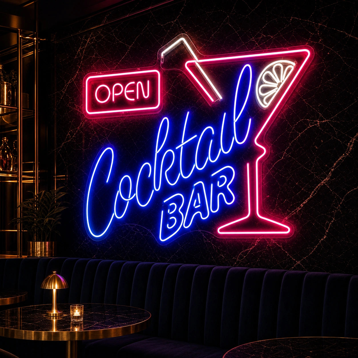 Open Cocktail Bar Man Cave LED Neon Sign Garage Man Cave Neon Sign high-converting product image