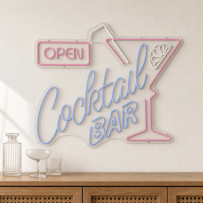 Open Cocktail Bar Man Cave LED Neon Sign Garage Man Cave Neon Sign size image