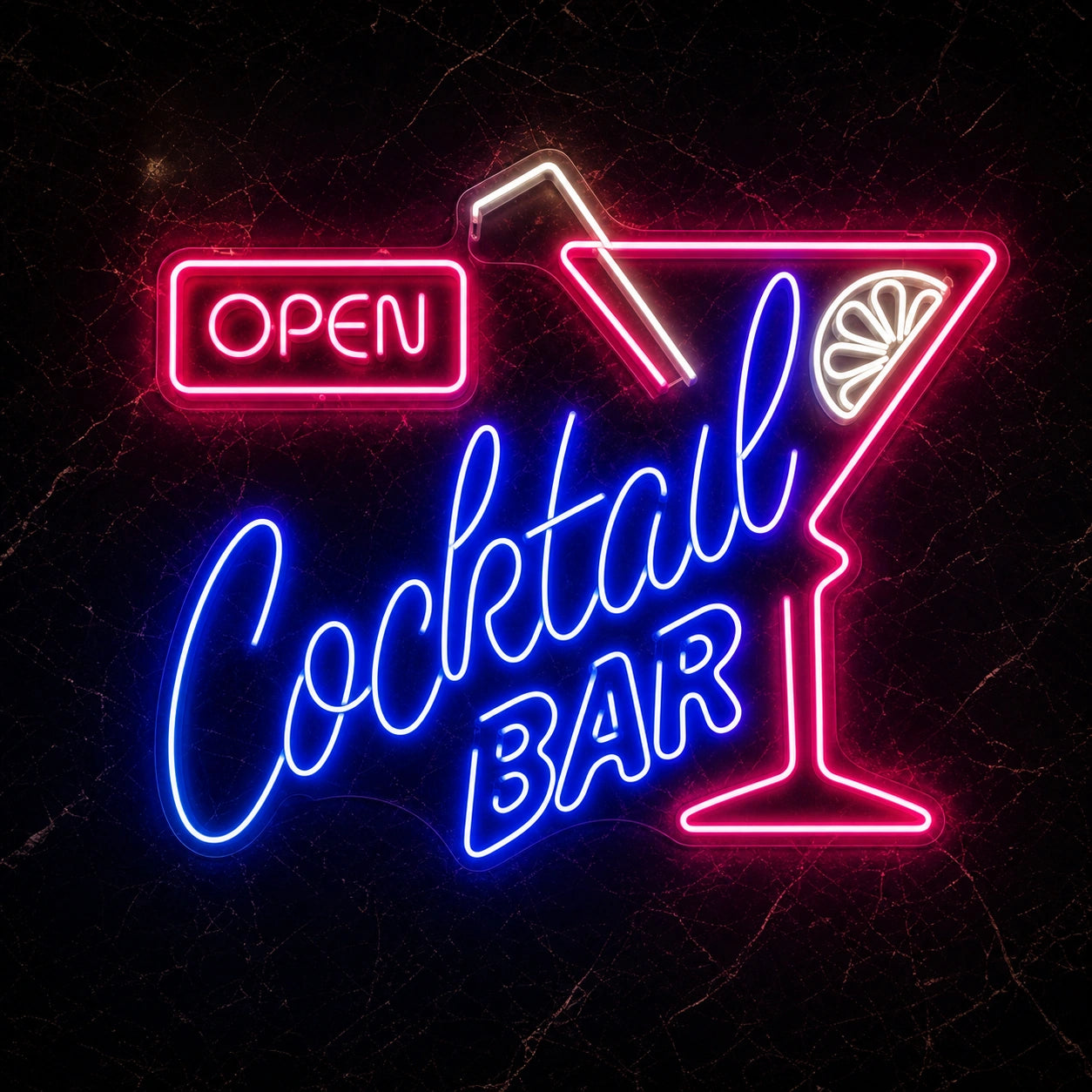 Open Cocktail Bar Man Cave LED Neon Sign Garage Man Cave Neon Sign main product image