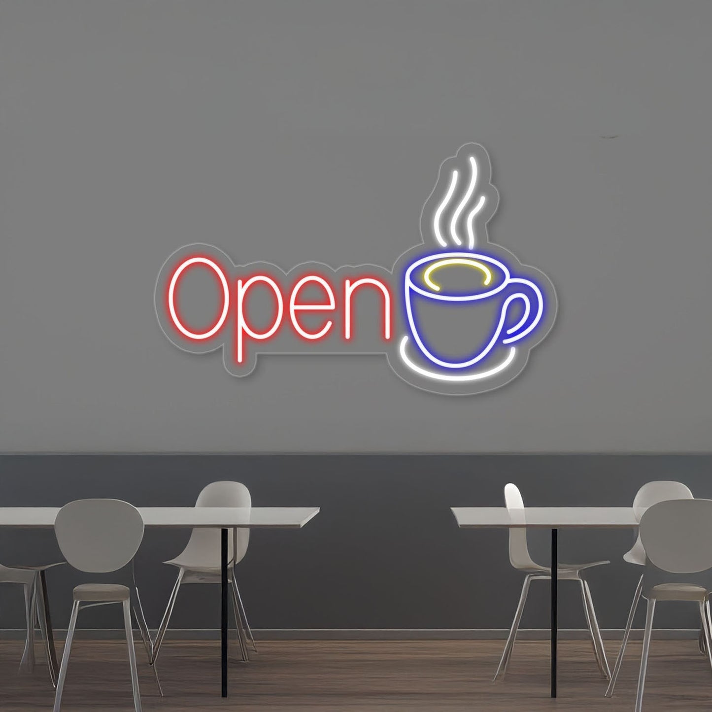 Open Coffee Cup Led Neon Sign For Coffee Shop