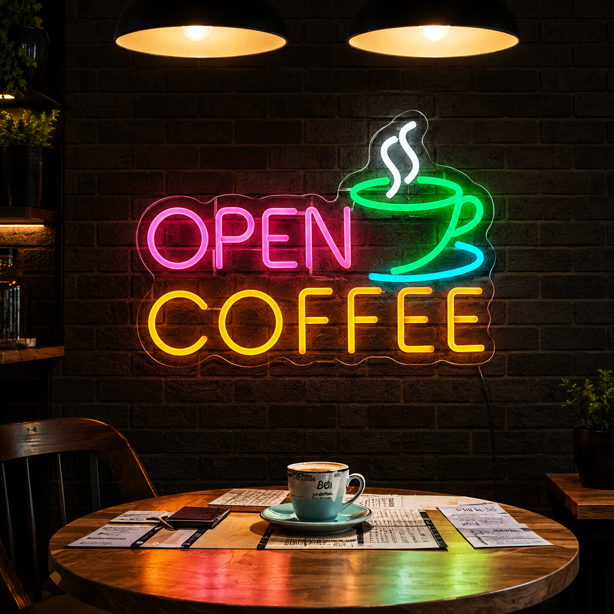 Open Coffee LED Neon Sign - 01 Original Product Image