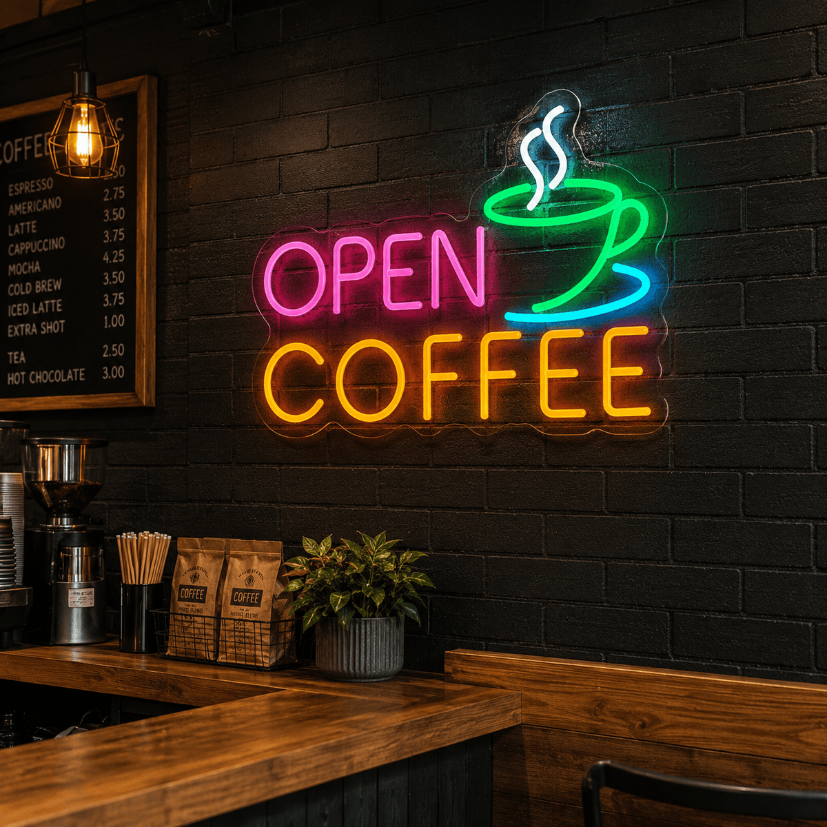Open Coffee LED Neon Sign - Shineneon