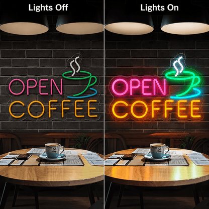 Open Coffee LED Neon Sign - Shineneon