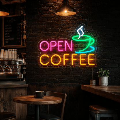 Open Coffee LED Neon Sign - Shineneon