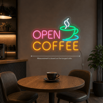 Open Coffee LED Neon Sign - Shineneon