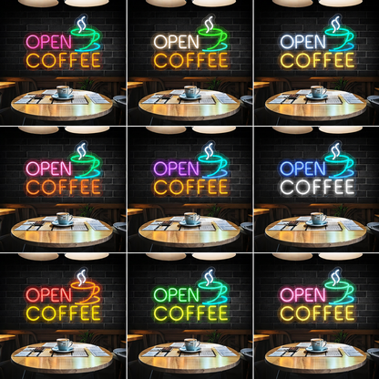 Open Coffee LED Neon Sign - Shineneon