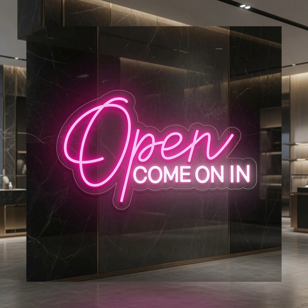 Open Come Business LED Neon Sign - 02 High-Converting Product Image