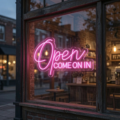 Open Come Business LED Neon Sign - 03 Real Lifestyle Scene