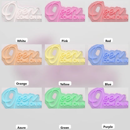 Open Come Business LED Neon Sign - 05 Color Grid
