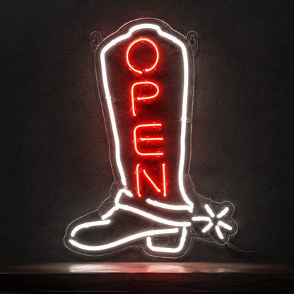 Open Cowboy Boot Neon Sign LED Neon Sign high-converting product image