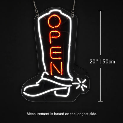 Open Cowboy Boot Neon Sign LED Neon Sign size image