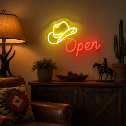 Open Cowboy Hat LED Neon Sign - Shineneon
