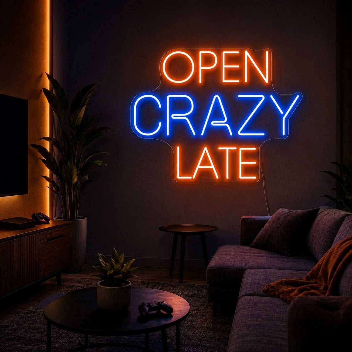 Open Crazy Late LED Neon Sign - Shineneon