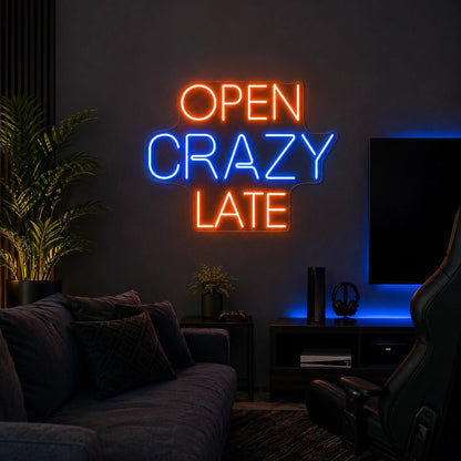 Open Crazy Late LED Neon Sign - Shineneon