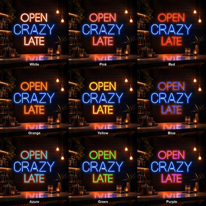 Open Crazy Late LED Neon Sign - Shineneon